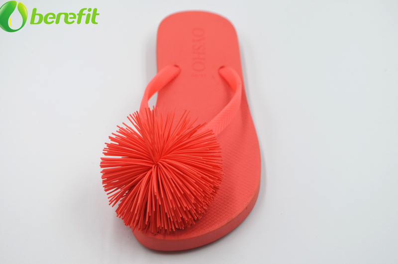 PVC Ladies Anti-slip Red Slipper Flower 