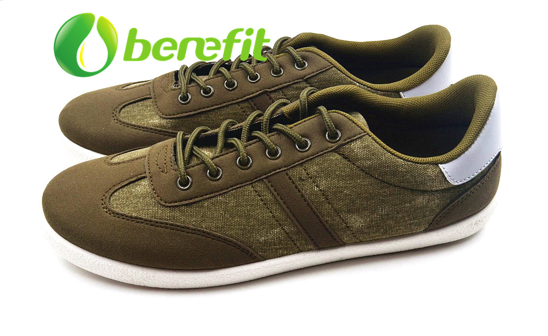 Espadrille Men in Jean And Canvas Upper And PVC Injected Sole of Green Sports Shoes
