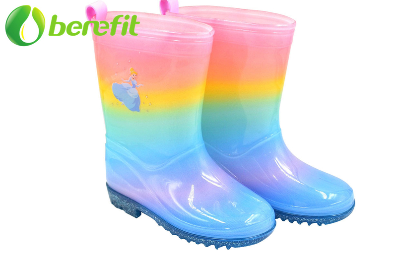 Junior PVC Tall Rainbow Printed Kids Rain Boots 