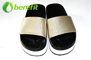 Slippers Ladies And Slippers Women for High Sole And Snakeskin Metal PU Upper