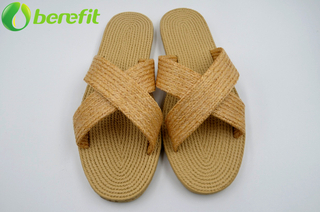 Cross Strap Vine Grass Casual Flat EVA Lady Slippers 