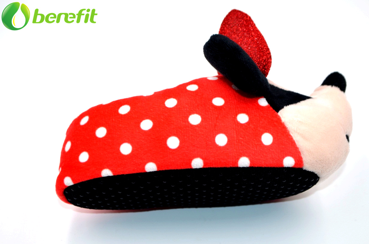 Minnie Mouse Girls Kids Black & Red House Indoor Slipper 