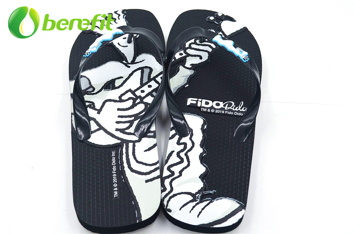 Fidodido Mens Flip Flops with Insole Embossed